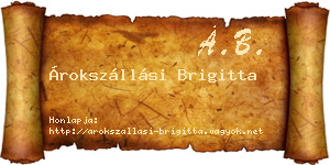 Árokszállási Brigitta névjegykártya
