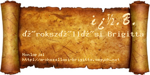 Árokszállási Brigitta névjegykártya